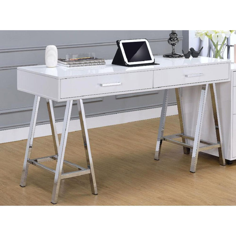 Brayden Studio® Desk In White High Gloss Wayfair.ca